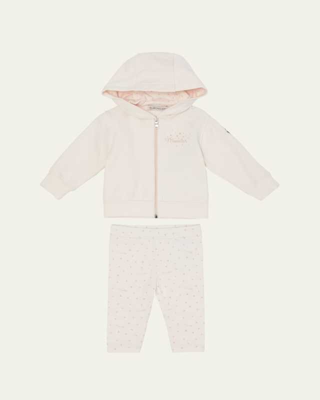 Girl's Hoodie & Star-Print Leggings, Size 1M-3